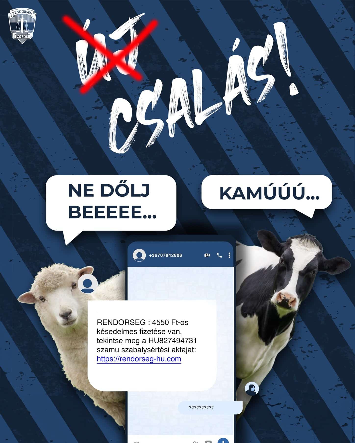 Vigyázz, ne dőlj be! – Csaló SMS-re figyelmeztet a Magyar Rendőrség